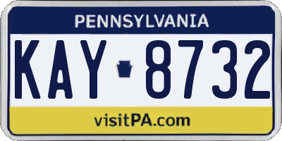 PA license plate KAY8732