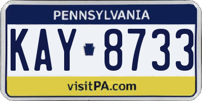 PA license plate KAY8733