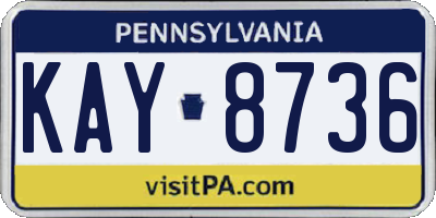 PA license plate KAY8736