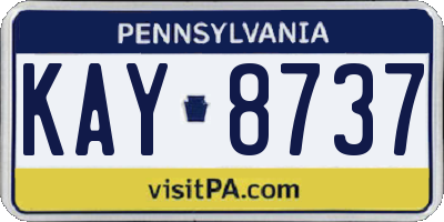 PA license plate KAY8737