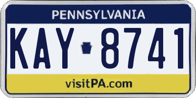 PA license plate KAY8741
