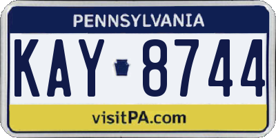 PA license plate KAY8744
