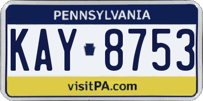 PA license plate KAY8753