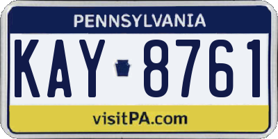 PA license plate KAY8761