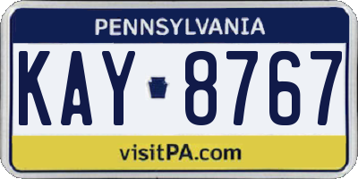 PA license plate KAY8767