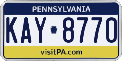 PA license plate KAY8770