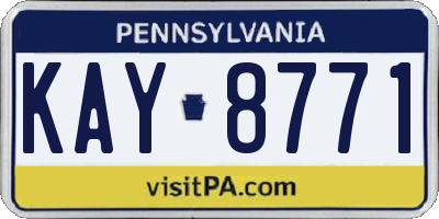 PA license plate KAY8771