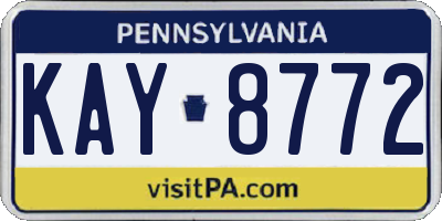 PA license plate KAY8772