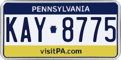 PA license plate KAY8775