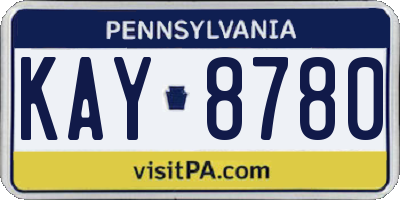 PA license plate KAY8780