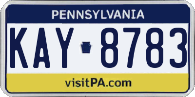 PA license plate KAY8783