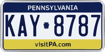 PA license plate KAY8787