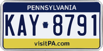 PA license plate KAY8791