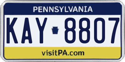 PA license plate KAY8807