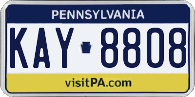 PA license plate KAY8808