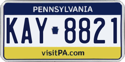 PA license plate KAY8821