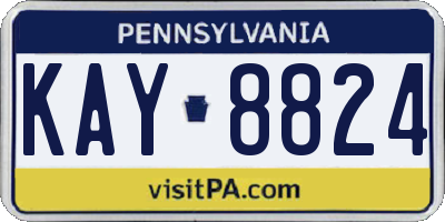 PA license plate KAY8824