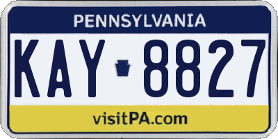 PA license plate KAY8827