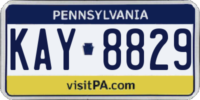 PA license plate KAY8829