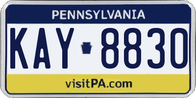 PA license plate KAY8830