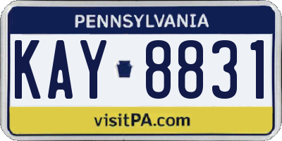 PA license plate KAY8831