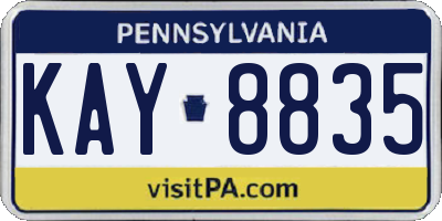 PA license plate KAY8835