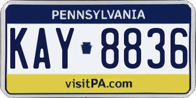 PA license plate KAY8836