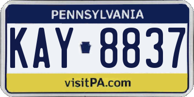 PA license plate KAY8837
