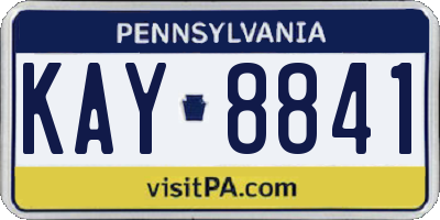 PA license plate KAY8841