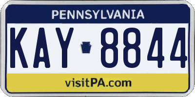 PA license plate KAY8844