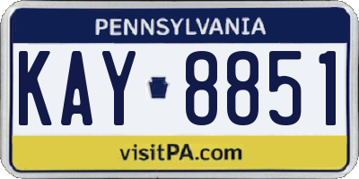 PA license plate KAY8851