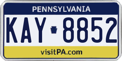 PA license plate KAY8852