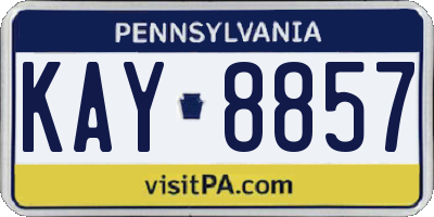 PA license plate KAY8857