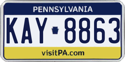 PA license plate KAY8863