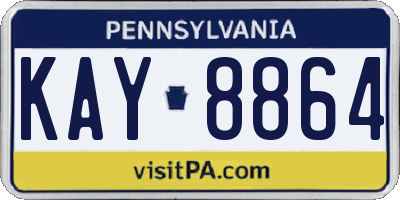 PA license plate KAY8864