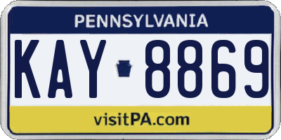 PA license plate KAY8869