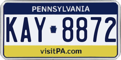 PA license plate KAY8872