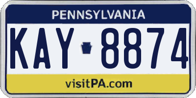 PA license plate KAY8874