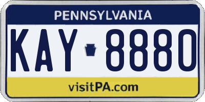 PA license plate KAY8880