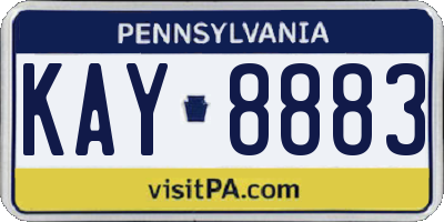 PA license plate KAY8883