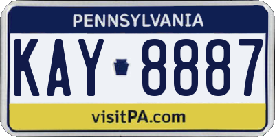 PA license plate KAY8887