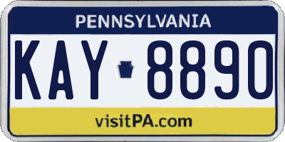 PA license plate KAY8890