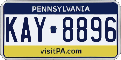PA license plate KAY8896