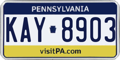 PA license plate KAY8903