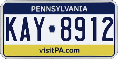 PA license plate KAY8912