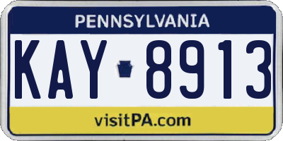 PA license plate KAY8913