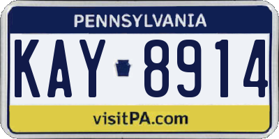 PA license plate KAY8914