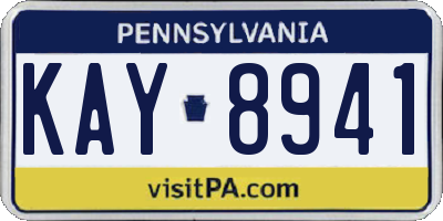 PA license plate KAY8941