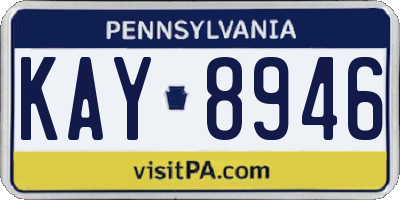 PA license plate KAY8946