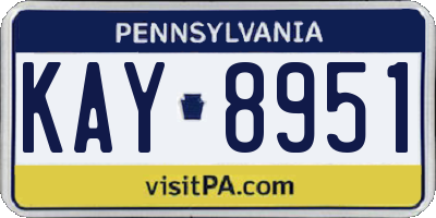 PA license plate KAY8951